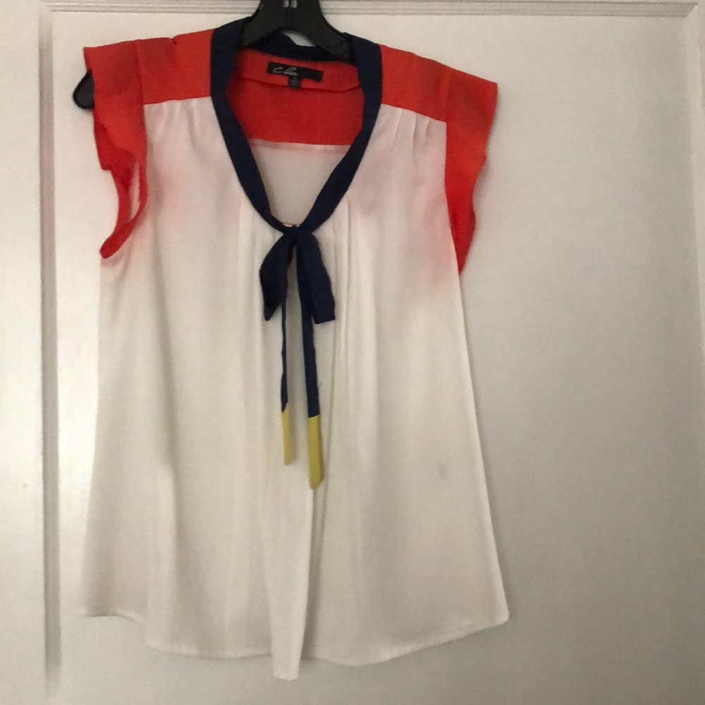 Tie neck silk blouse